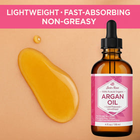 Leven Rose Argan Oil used on the face for lightweight hydration.