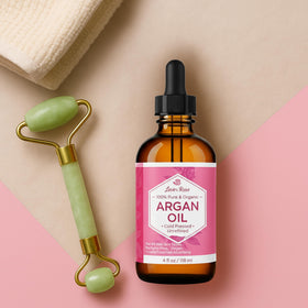 Leven Rose Argan Oil nourishes the skin with a natural glow.