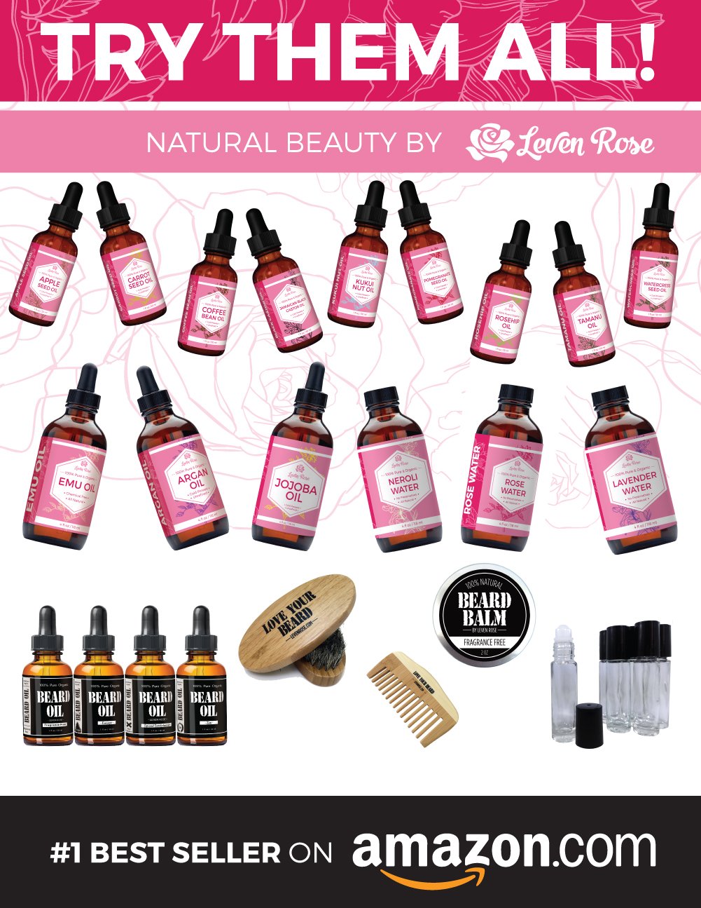 Amber bottle of Leven Rose Coffee Bean Oil on shelf for light protection