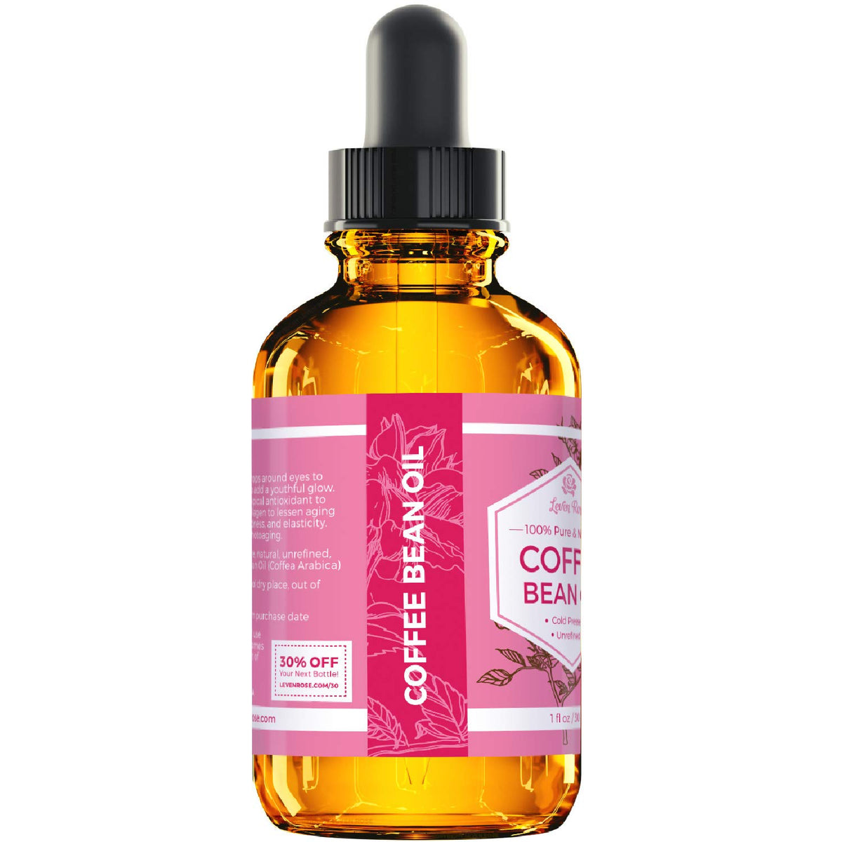 Face application with Leven Rose Coffee Bean Oil for smoother skin