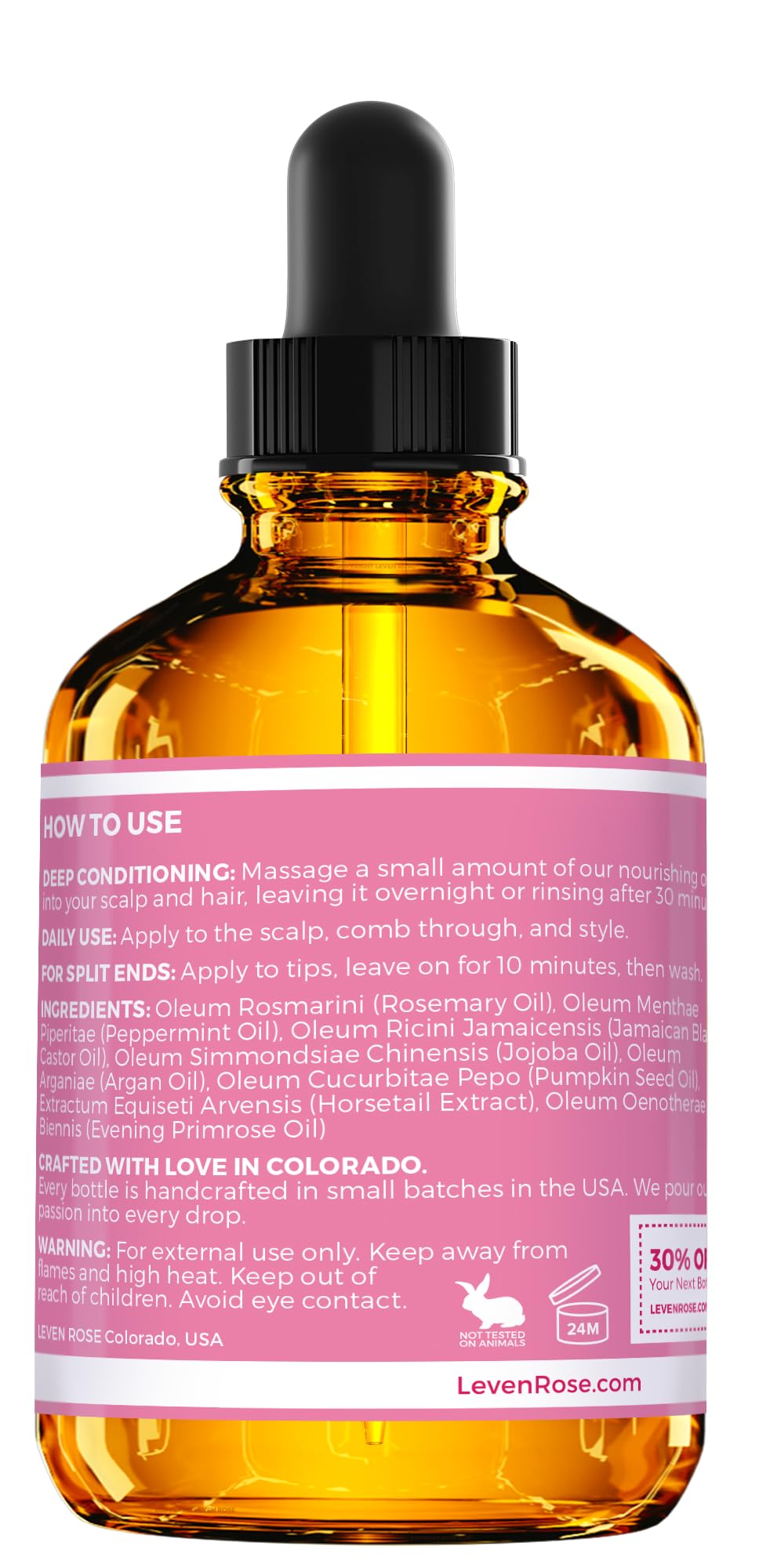 Leven Rose evening primrose oil aspect added to emphasize balanced moisture and softness.