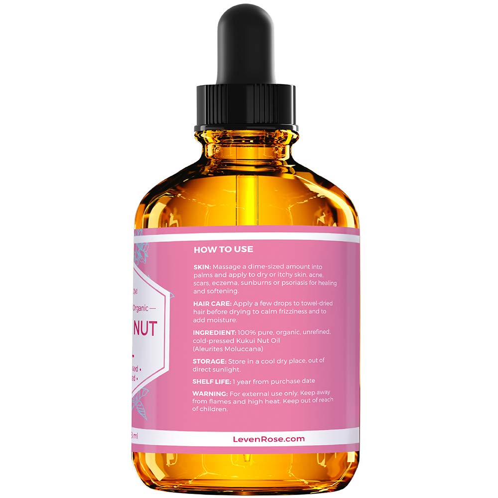 Leven Rose Kukui Nut Oil delivers frizz control for healthy-looking hair