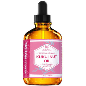 Leven Rose Kukui Nut Oil bottle highlighting kukui nut origin for pure hydration