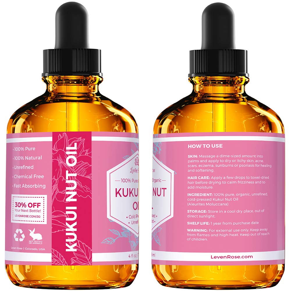 Leven Rose Kukui Nut Oil used on washed hair for vitality and shine