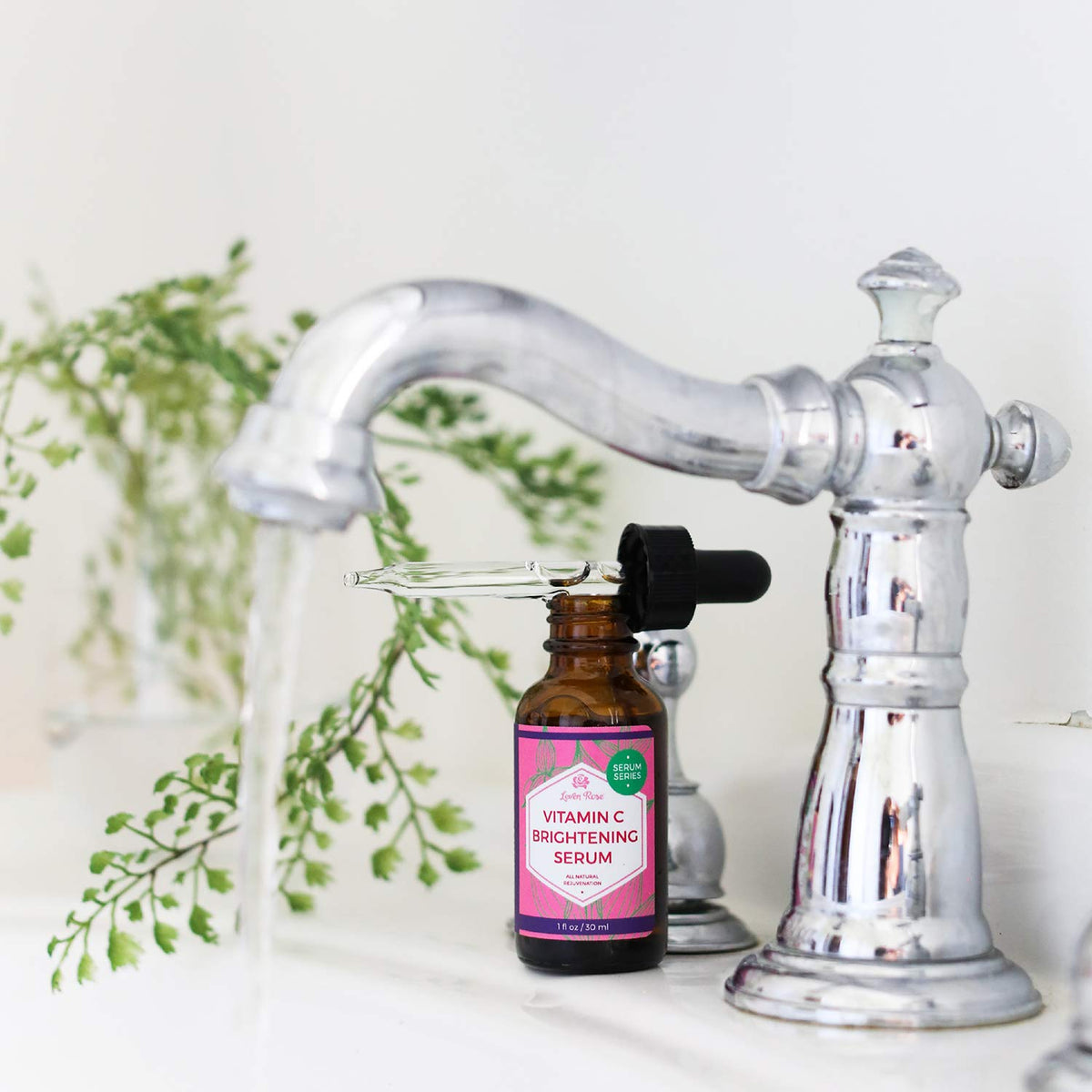 Leven Rose Vitamin C Serum dropper tube enables precise daily application