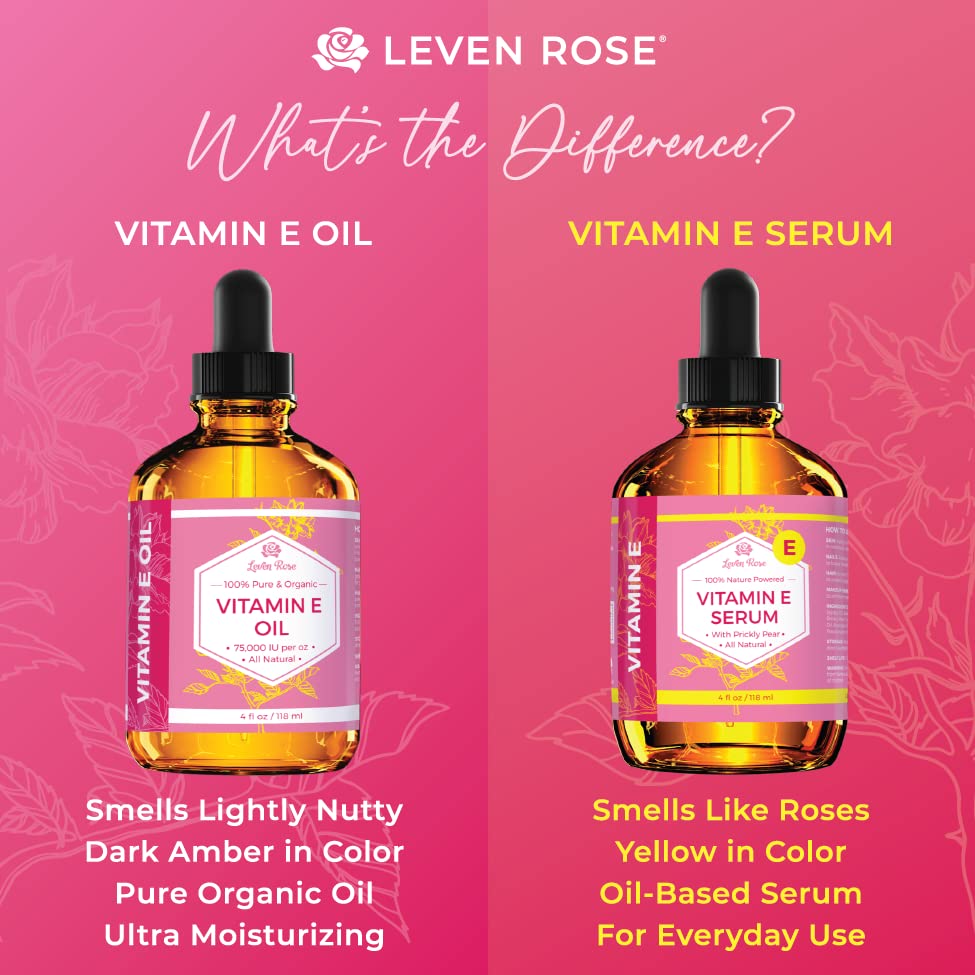 Leven Rose Vitamin E Serum silky texture for smooth, hydrated skin.