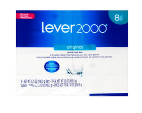 Two-pack display of Lever 2000 Original bar soap offers value and consistency.
