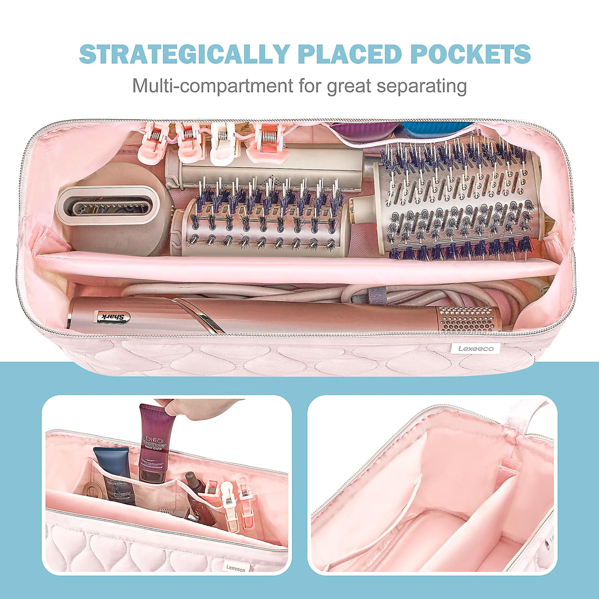 Lexeeco attachments organizer pockets keep hair clips within reach