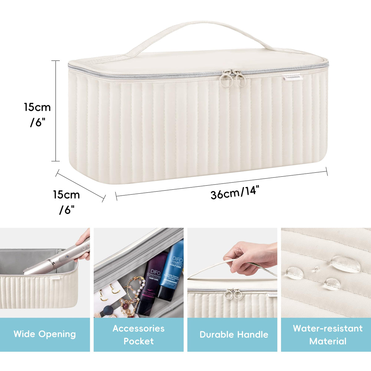 Lexeeco travel case with detachable partitions offers customizable storage