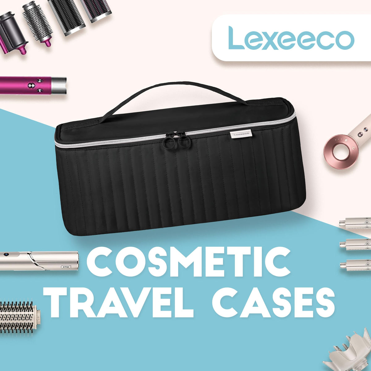 Lexeeco double-zip design enables easy access and secure closure
