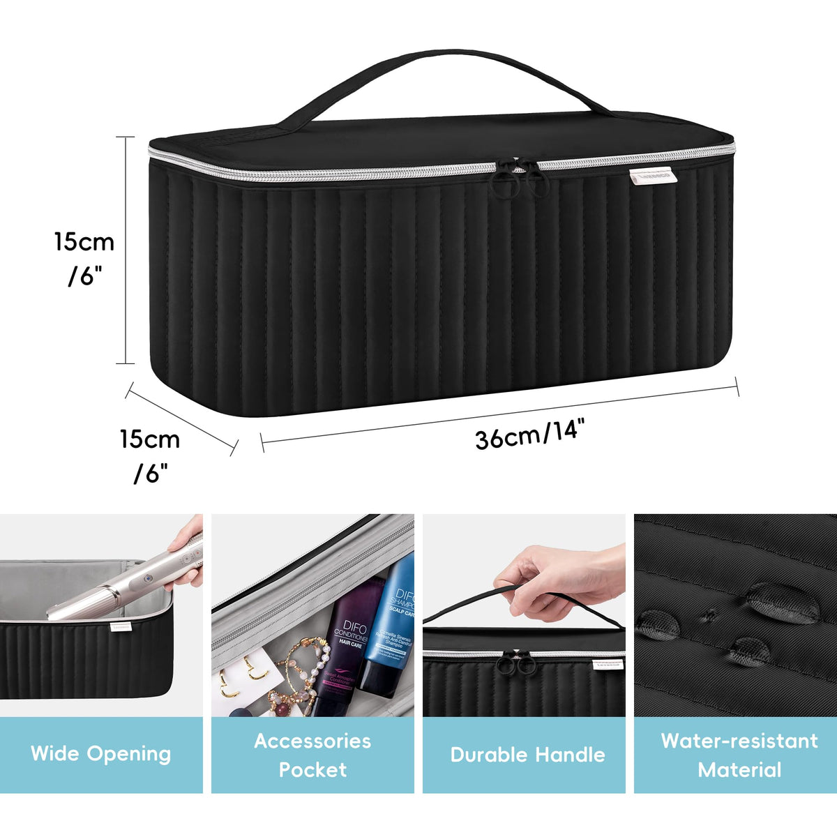 Lexeeco case for Revlon hairdryer keeps cords tangle-free during travel