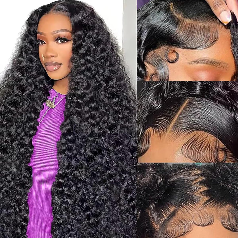 Leximi 32-inch deep wave lace front wig for everyday wear and natural movement.