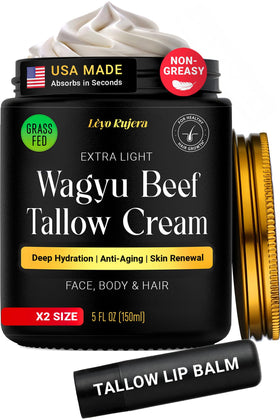 Lèyo Rujera Wagyu Tallow Face Cream jar delivering rich hydration for radiant skin