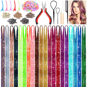 Lezmarket 6000-strands tinsel kit in 20 colors adds natural sparkle to hair