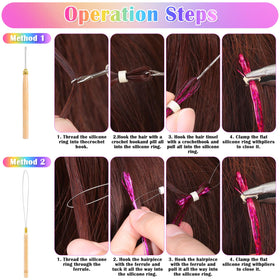 Comes with clips, bands, and hooks for quick styling