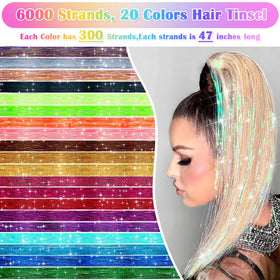 Hair tinsel tools included for easy, secure application