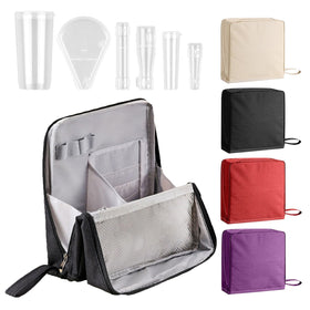 LFZHAN standing makeup bag organizer keeps cosmetics organized and easy to reach.