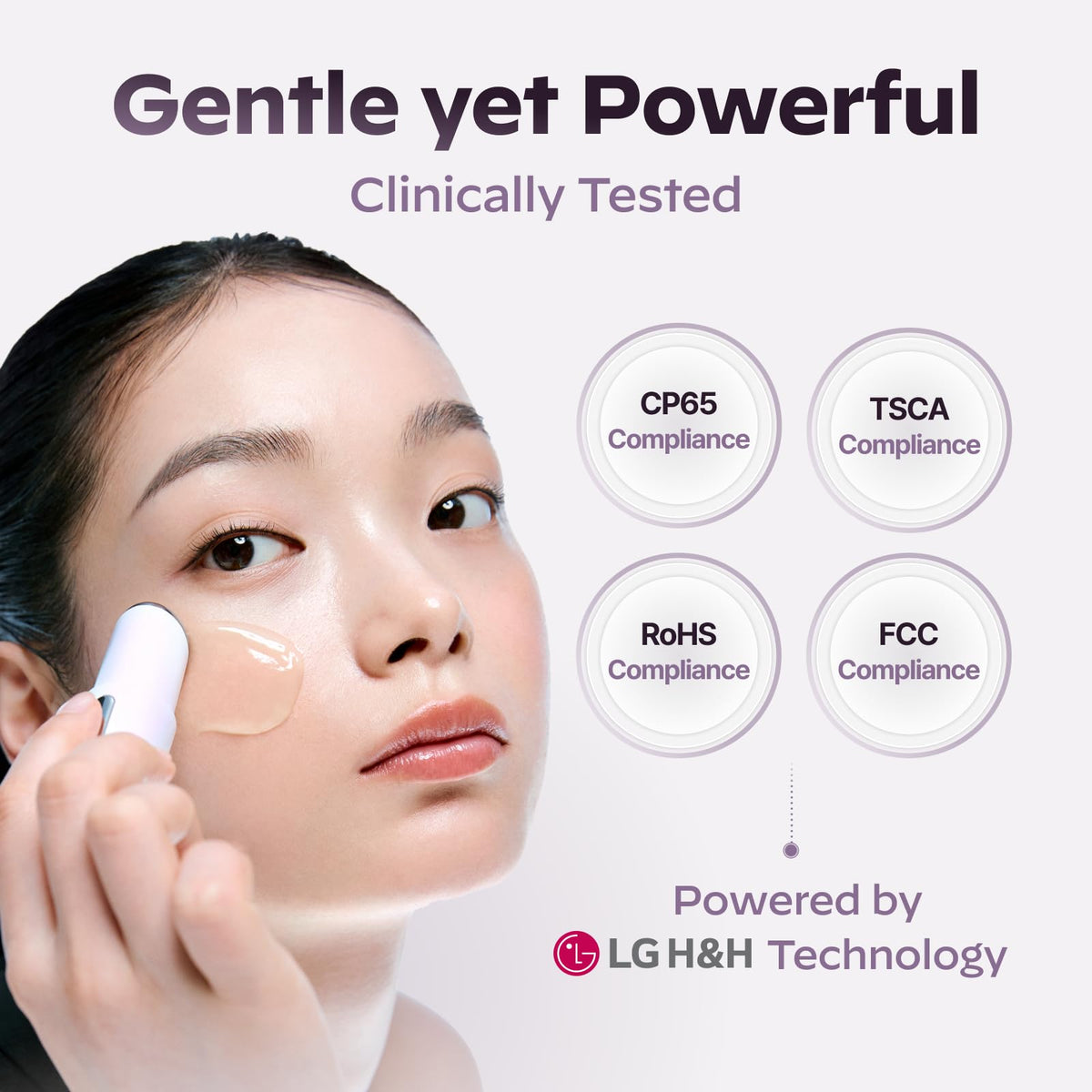LG Pra.L Galvanic Booster Mystic White compact box and sleek glasslike finish