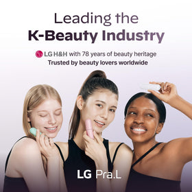 LG Pra.L Superform Galvanic Booster Mystic White micro-vibration detail providing gentle facial massage
