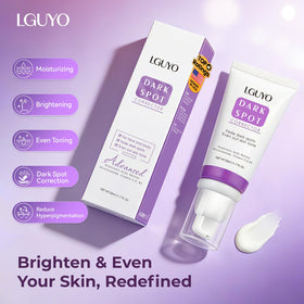 LGUYO cream texture close-up showing non-greasy, moisturizing formula