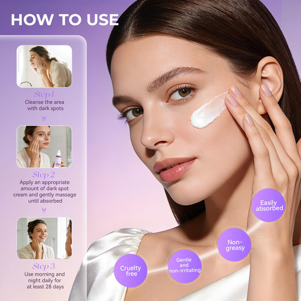 LGUYO dark spot remover on elbows and knees treatment area