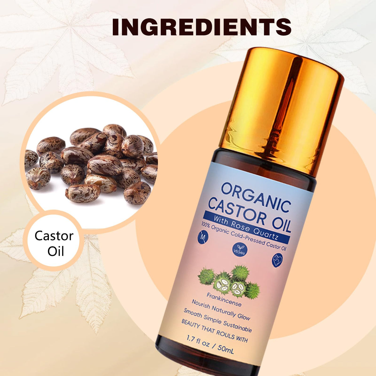LHBMET castor oil texture shown on hair and scalp for deep moisture