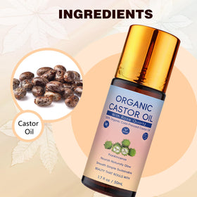 LHBMET castor oil texture shown on hair and scalp for deep moisture