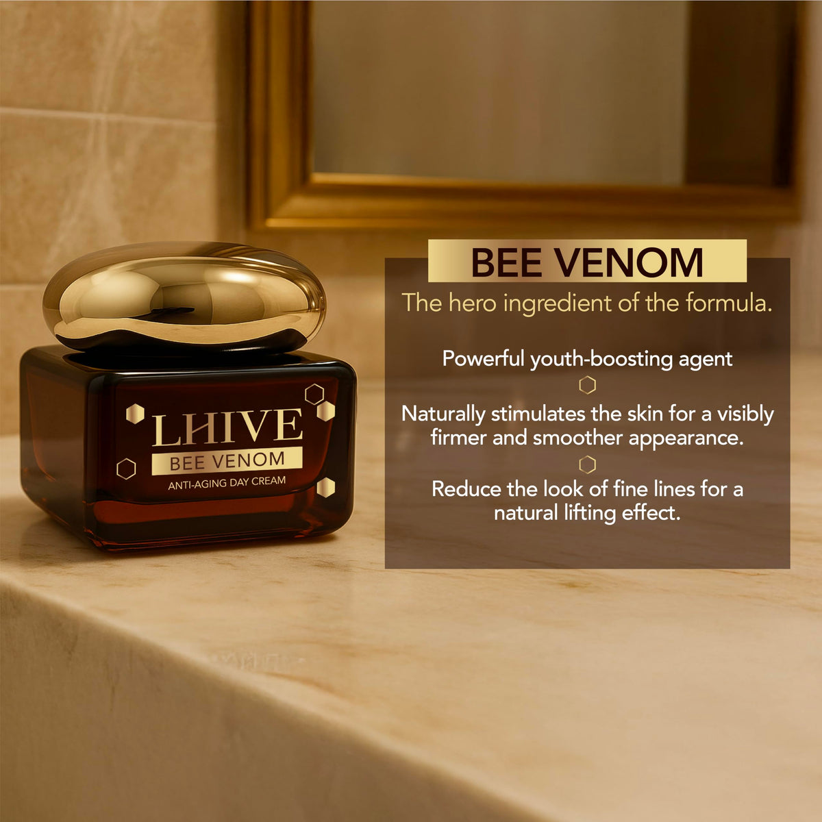 LHIVE Apricot kernel oil nourishes balanced skin feel.