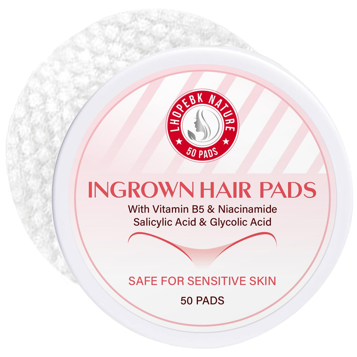 LHOPEBK Nature ingrown hair pads for the face exfoliate gently to prevent razor bumps.