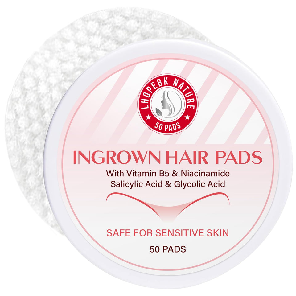 LHOPEBK Nature ingrown hair pads for the face exfoliate gently to prevent razor bumps.