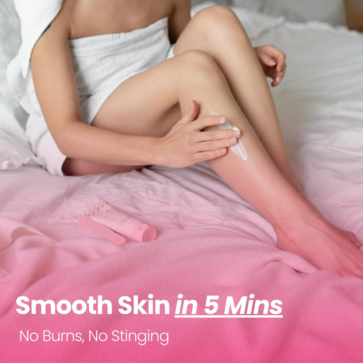 Liaison Bare Basics spatula dispensing cream for quick, painless removal.