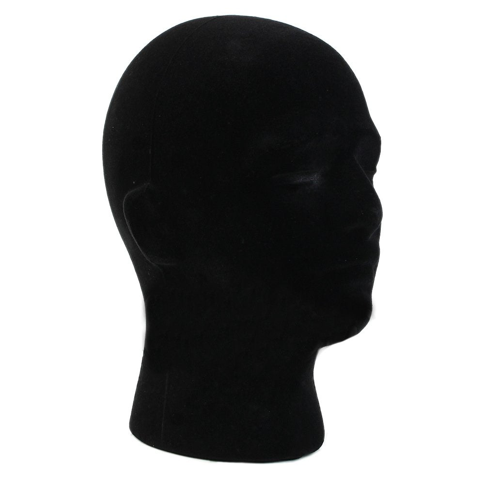 LIAMTU black foam mannequin head offers lightweight, durable mounting for accessories.