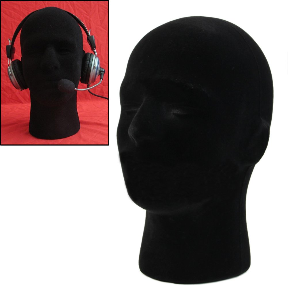 LIAMTU male foam head display demonstrates compact, versatile hat and glasses showcase.