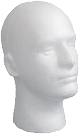 LIAMTU male wig display head in foam showcases wigs clearly for retail.