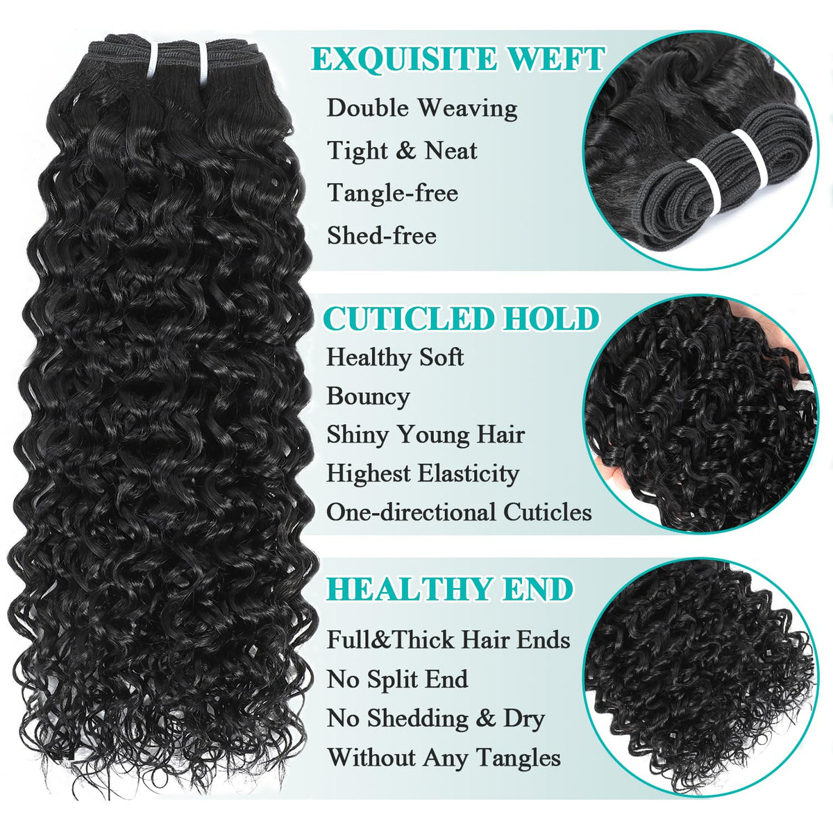 Liang Dian Curly Bundles double weft for reduced tangling and shedding.
