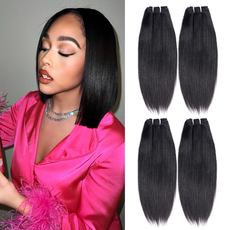 Liang Dian 12-inch straight bundles with natural shine for daily styling.