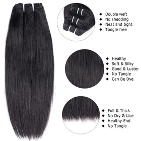 Liang Dian natural black hair, 4-bundle set ready for dyeing.