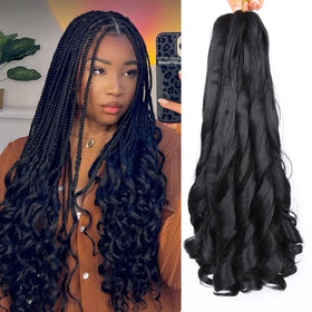 Lianzi French curly braiding hair 18in package for quick, stylish braids