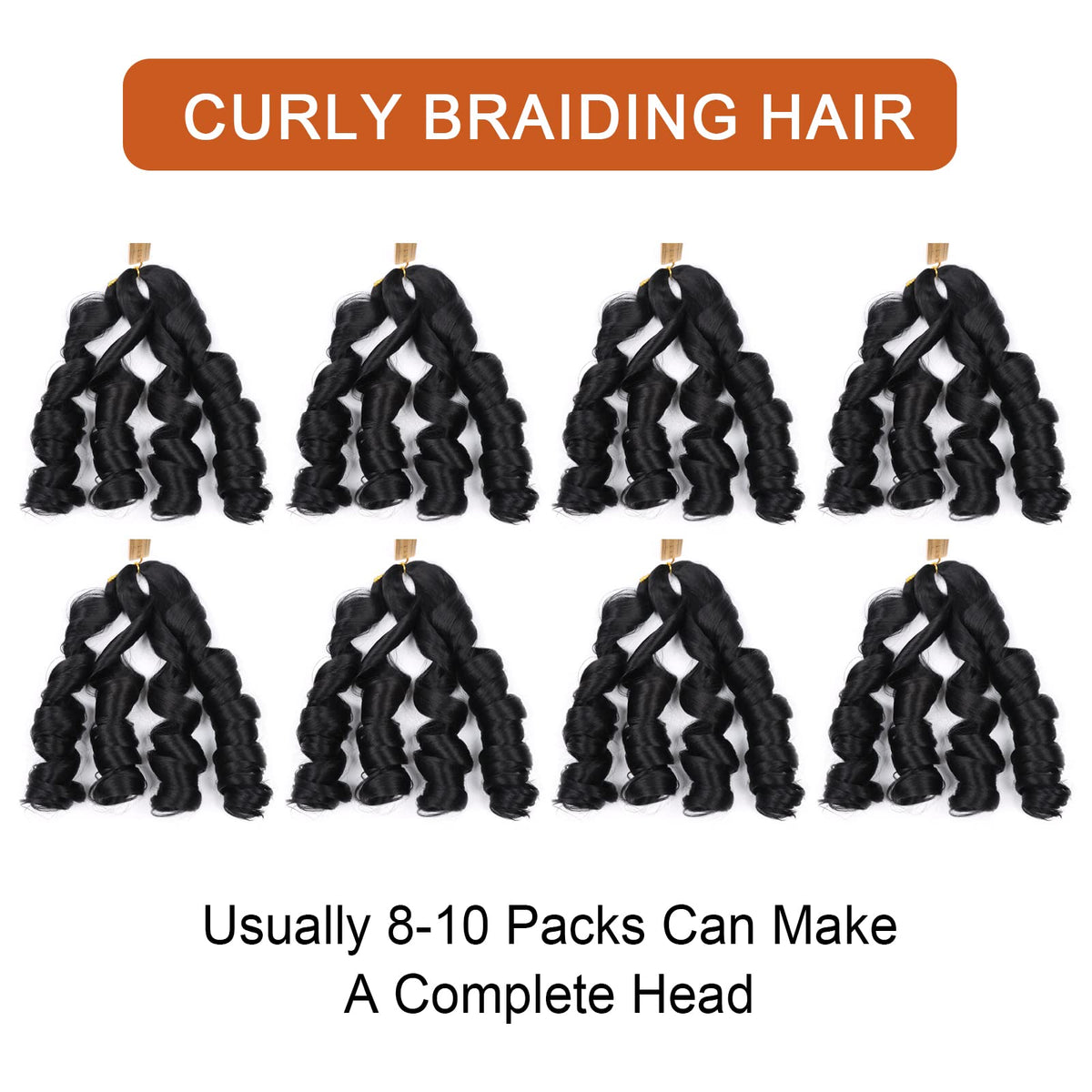 Lianzi full-head guide recommends 8–10 packs for a complete look