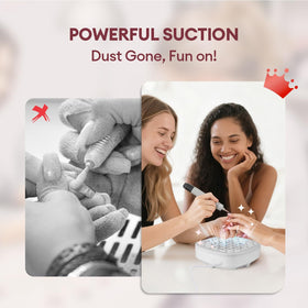 LIARTY nail dust collector in use for a dust-free manicure.