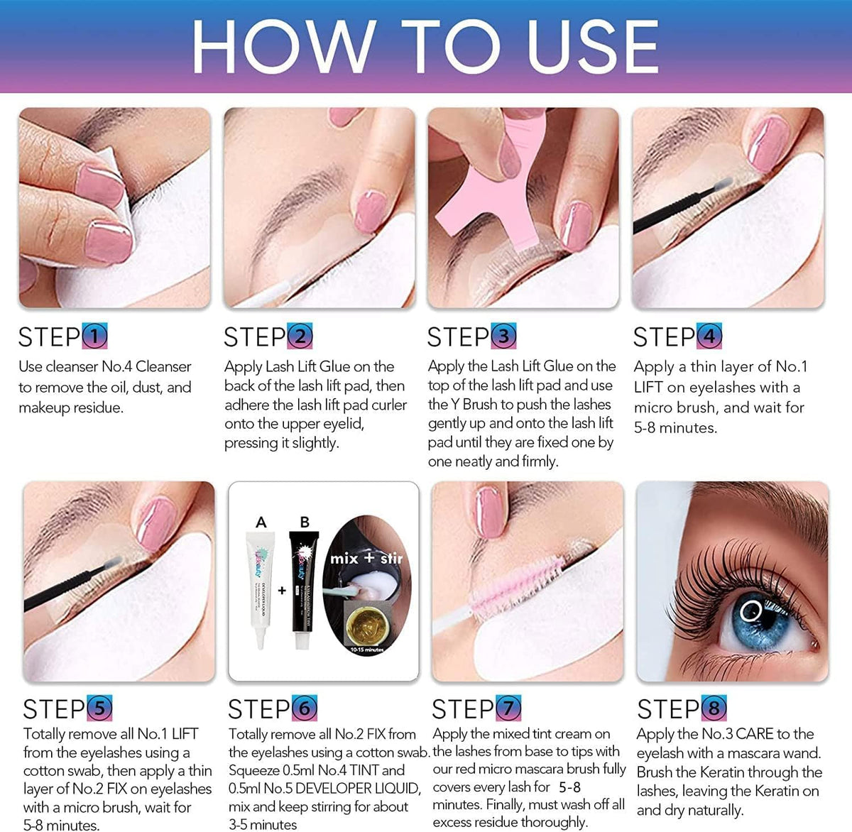 Libeauty easy step-by-step guide for quick at-home brow and lash lifts