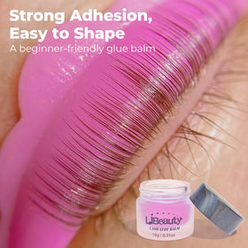 Libeauty lash lift glue balm application during perm process