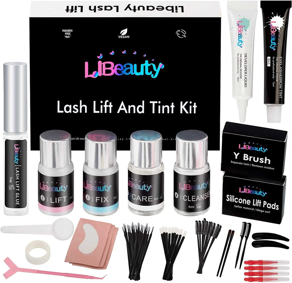 Libeauty Lash Lift Color Kit instruction card showing easy at-home steps