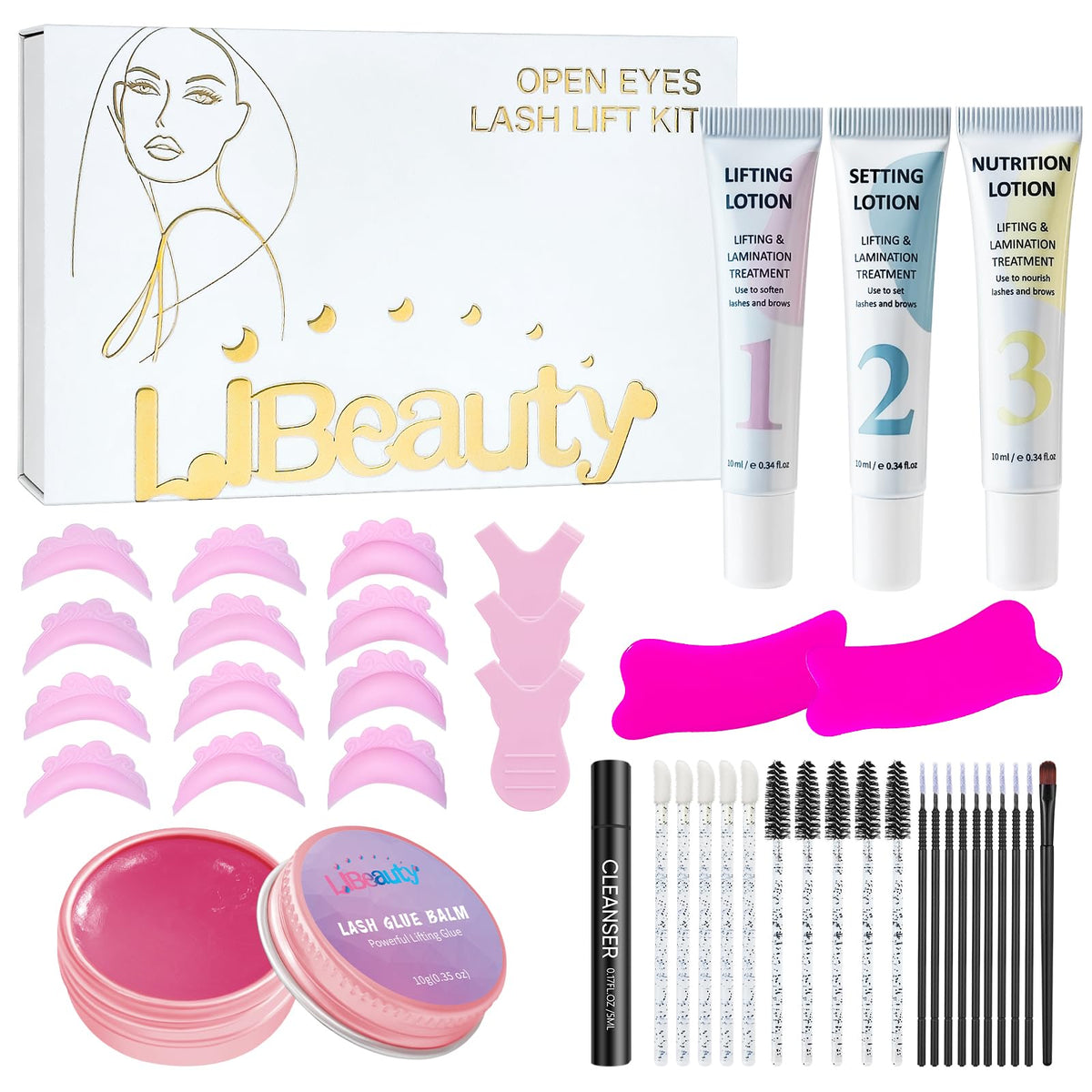 Libeauty Lash Lift Kit open-eye pads demonstrate comfortable, precise lift for natural-looking lashes.