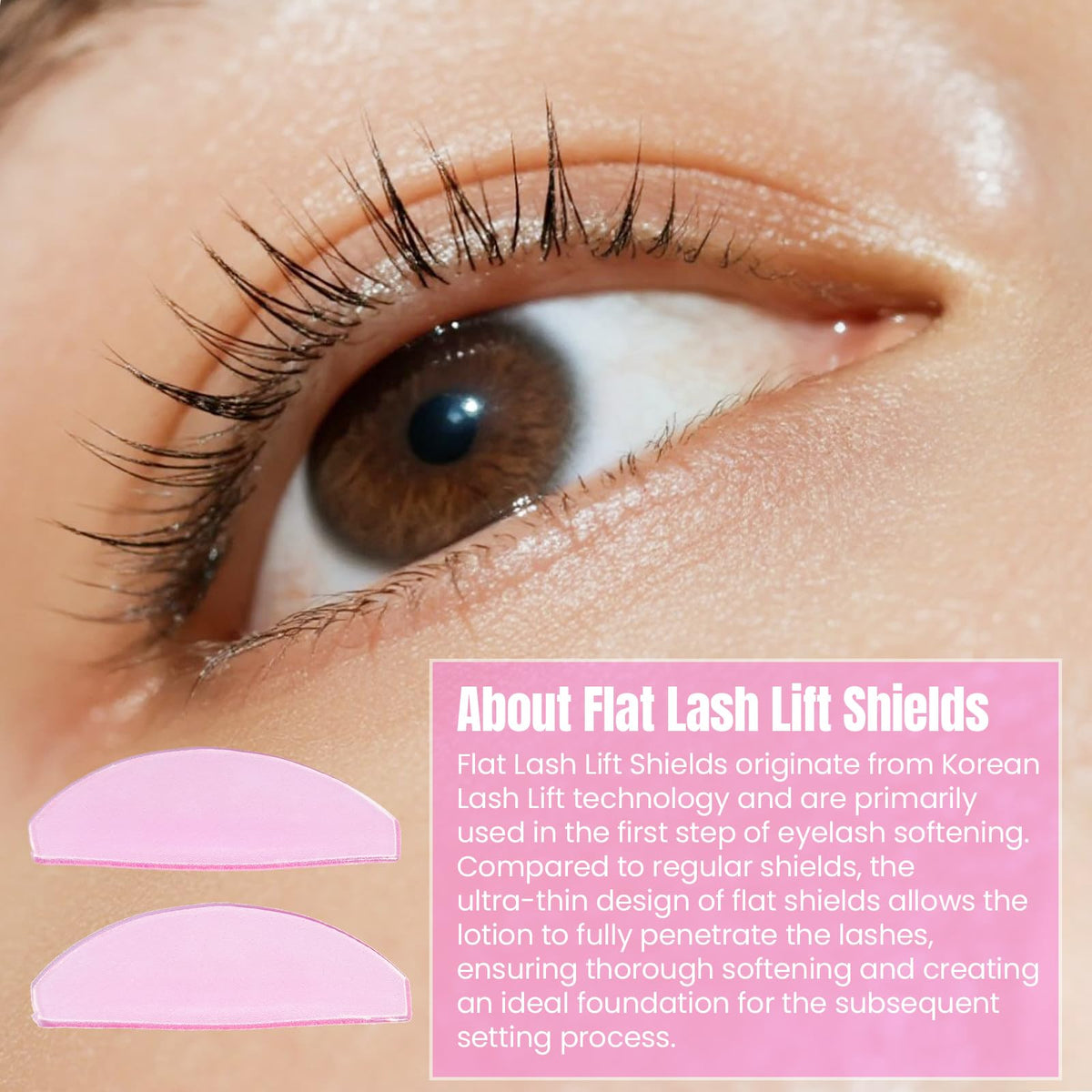 Libeauty lash lift ribbon shown during processing to prevent lash displacement.