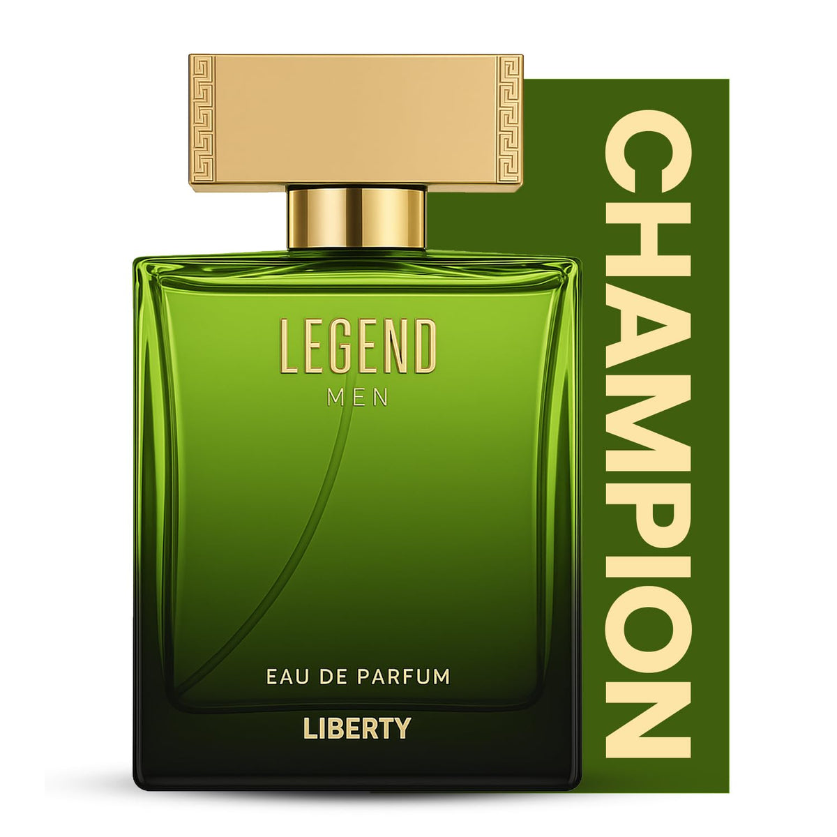 Liberty Legend EDP bottle front showing bold oriental woody scent for men