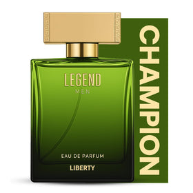 Liberty Legend EDP bottle front showing bold oriental woody scent for men
