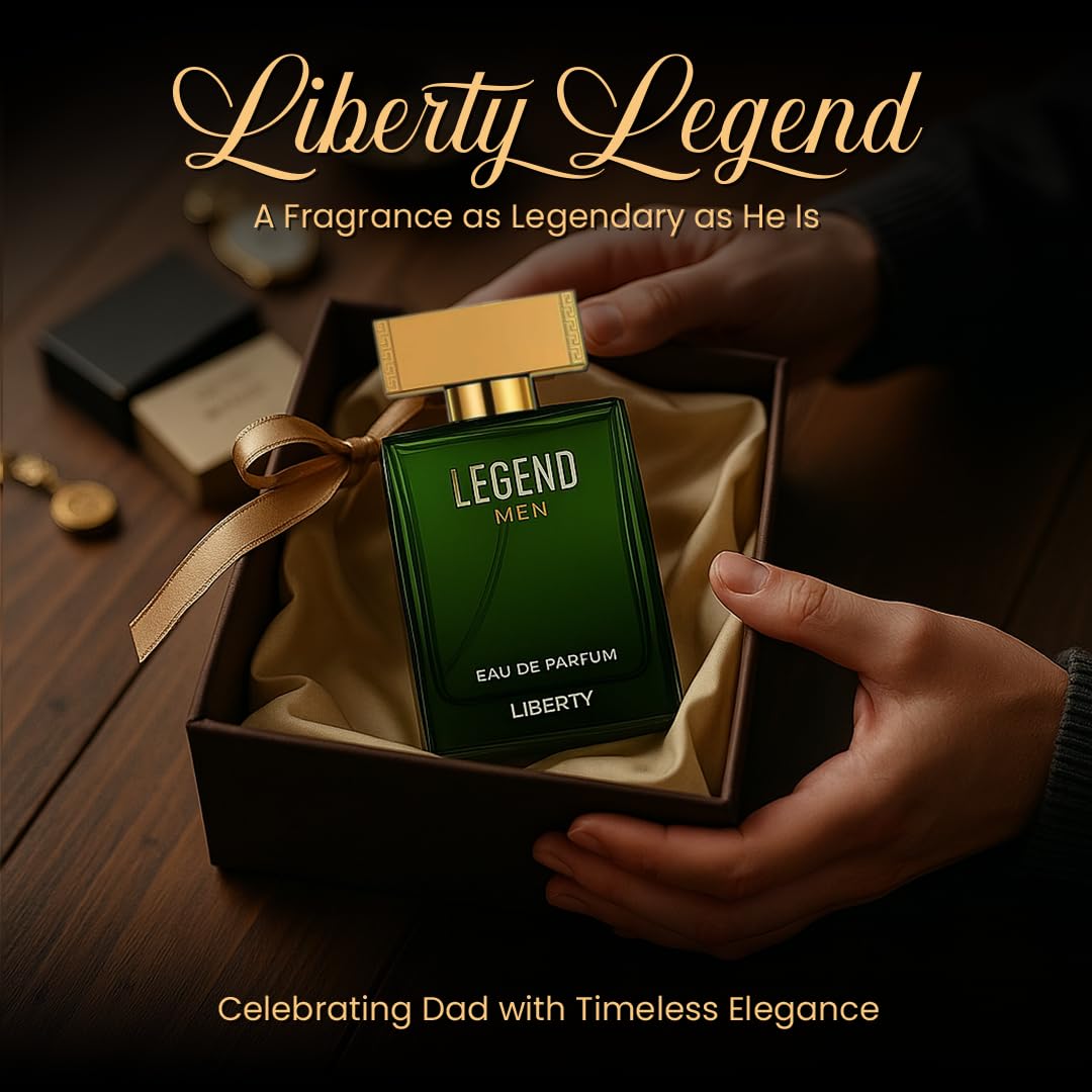 Closeup label of Liberty Legend EDP highlighting IFRA-certified quality