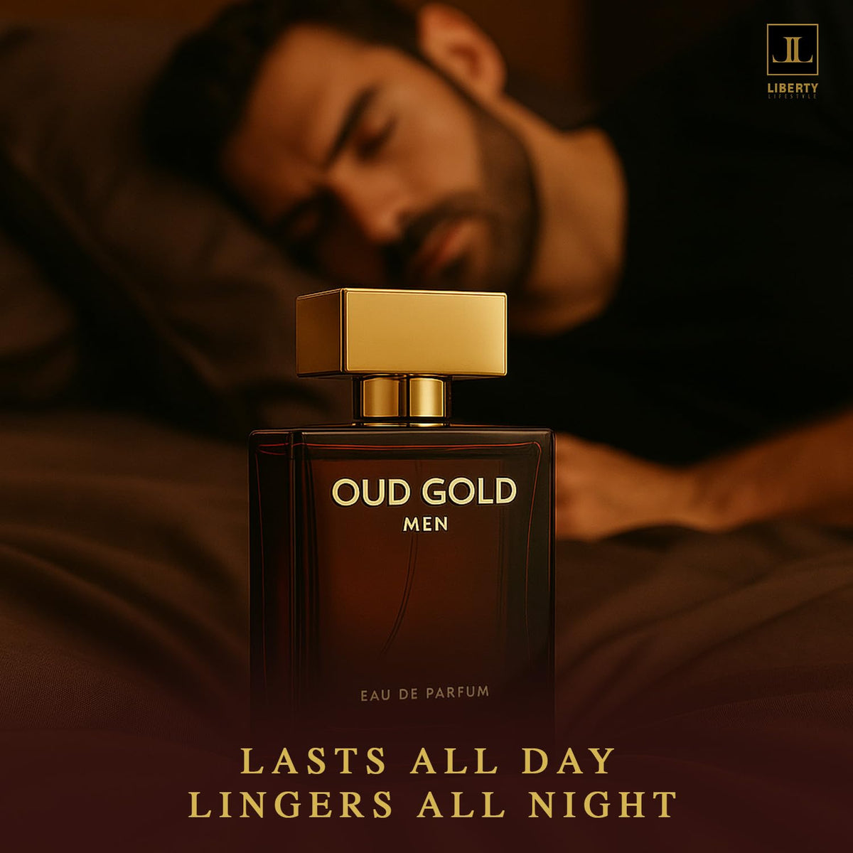 Liberty Oud Arabic Perfume label emphasizing IFRA-certified quality