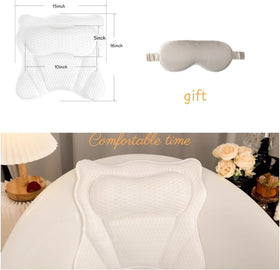 LIBRALUX bath pillow is machine washable in a mesh bag for easy care.